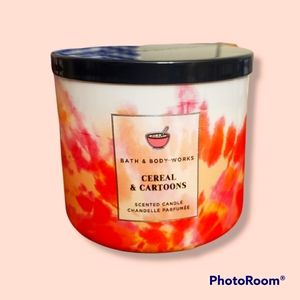 Bath and body works cereal and cartoons candle.